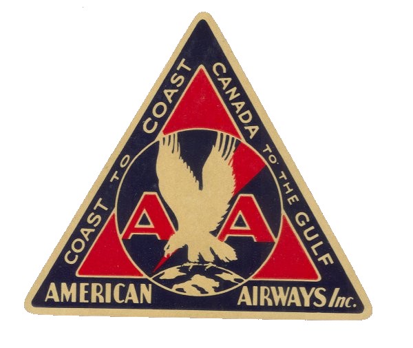 Air vintage travel label - americanairlines