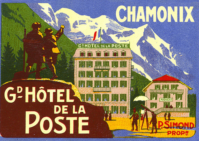 Mountains and Ski Vintage Travel Labels - VINTRALAB-007