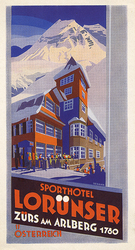 Mountains and Ski Vintage Travel Labels - VINTRALAB-013