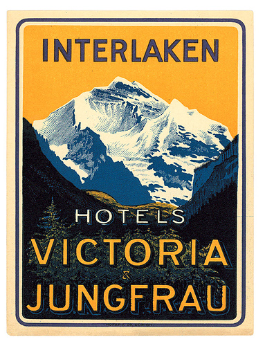 Mountains and Ski Vintage Travel Labels - VINTRALAB-099