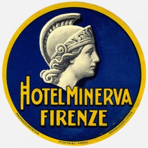Etichetta per bagaglio vintage Italia